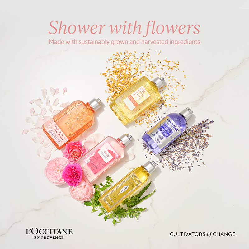 Loccitane Shower with Flowers